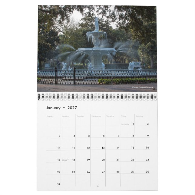 Best of Savannah, Georgia Calendar (Jan 2027)