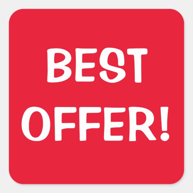 BEST OFFER! SQUARE STICKER (Front)