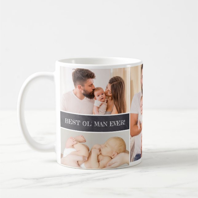 Best Ol' man Ever Custom Photos Father's day Coffee Mug (Left)