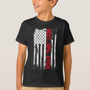 Best Opa Ever American USA flag Father s Day gift  T-Shirt