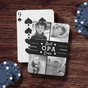 Best Opa Ever   Grandchildren Photo Collage Playing Cards