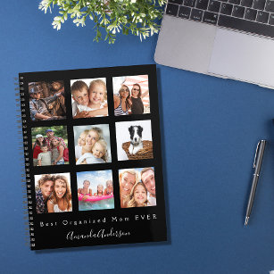 Best organized mom photo family collage black planner