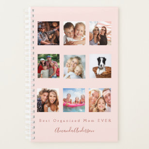 Best organized mom photo family collage rose gold planner