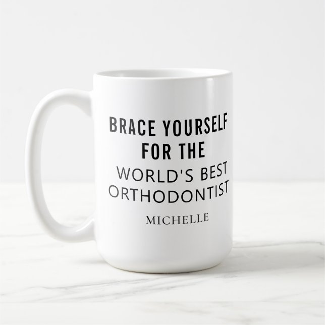 Best Orthodontist Personalized Professional Name Coffee Mug (Left)