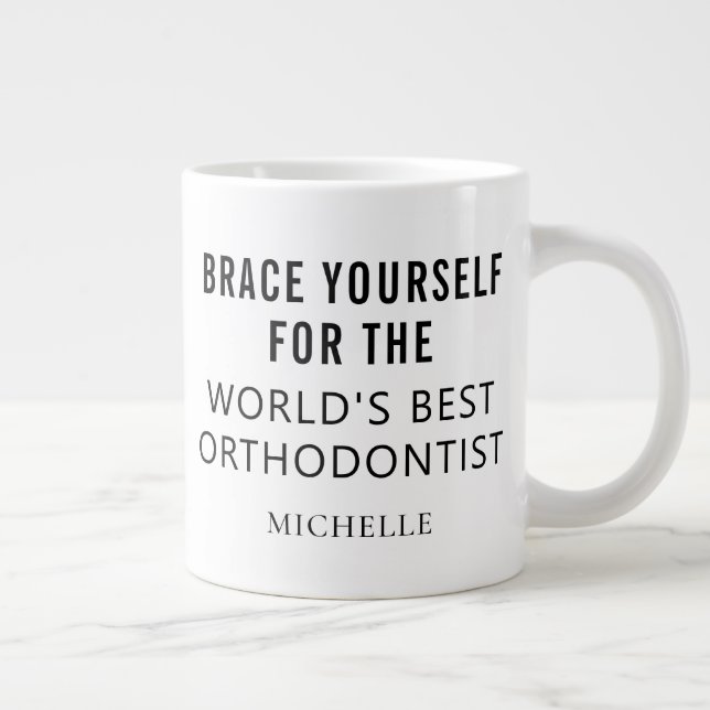 Best Orthodontist Personalized Professional Name Large Coffee Mug (Right)