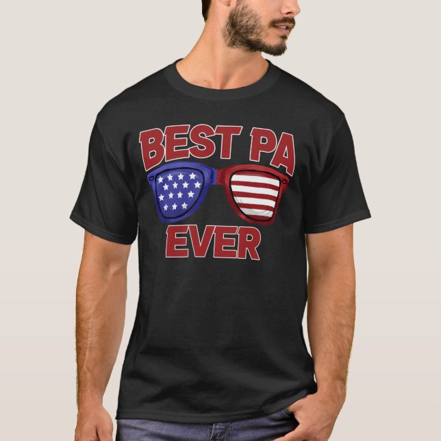 Best Pa Ever Us Flag Grandpa Fathers Day Gift T-Shirt (Front)