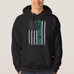 Best Pampa Ever  Fathers Day Vintage American Flag Hoodie