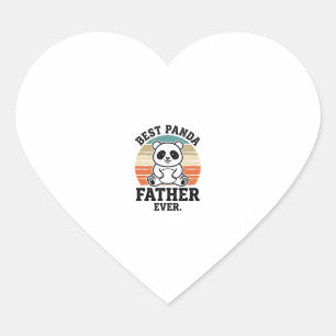 Best Panda Father Ever Vintage Panda Shirt Design_ Heart Sticker