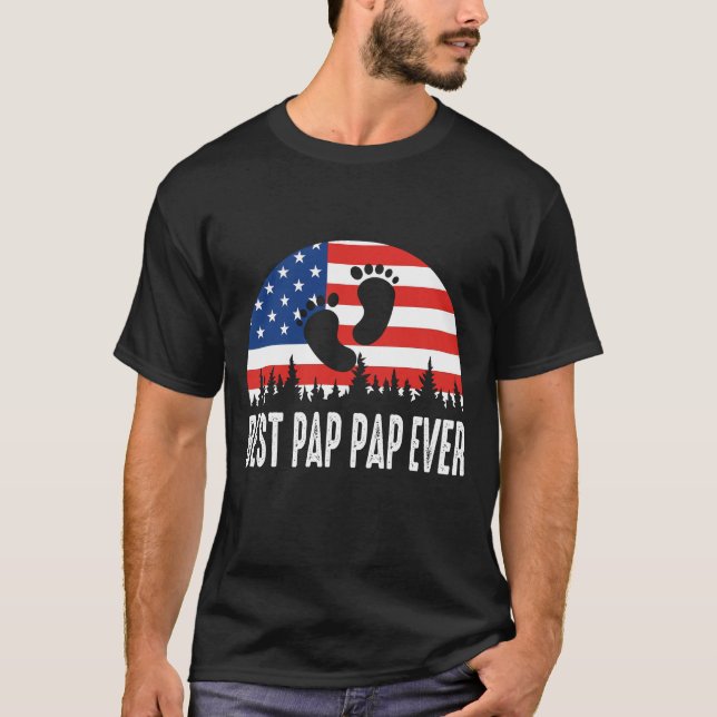 Best Pap Pap Ever US Flag T-Shirt (Front)