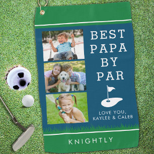 BEST PAPA BY PAR 3 Photo Collage Personalized Golf Towel