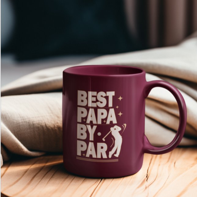 BEST PAPA BY PAR FATHERS DAY GOLF Design Two-Tone Coffee Mug (Creator Uploaded)