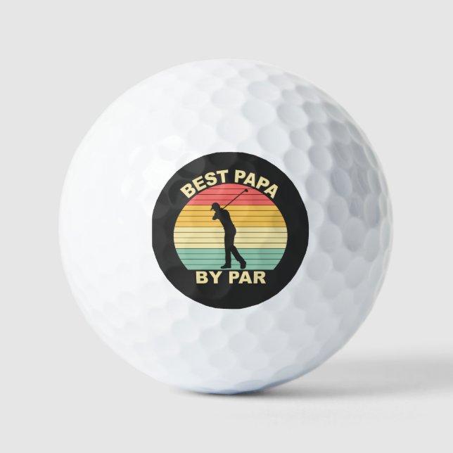 Best Papa By Par - Golfing Golf Balls (Front)
