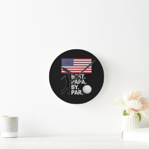 Best Papa By Par Golfing Papa Father's Day Golf Round Clock