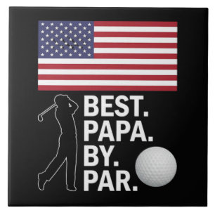 Best Papa By Par Golfing Papa Father's Day Golf Tile