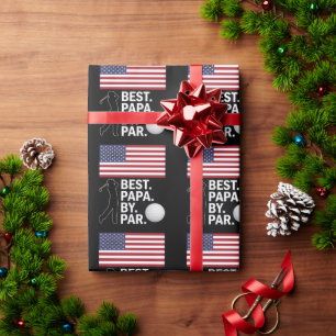 Best Papa By Par Golfing Papa Father's Day Golf Wrapping Paper