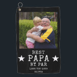 Best Papa by Par Personalized Grandpa Photo Gift Golf Towel<br><div class="desc">Black and white  Best Papa by Par golf towel personalized with photo and name. Makes best gifts for golfers for fathers day, birthday and holidays.</div>