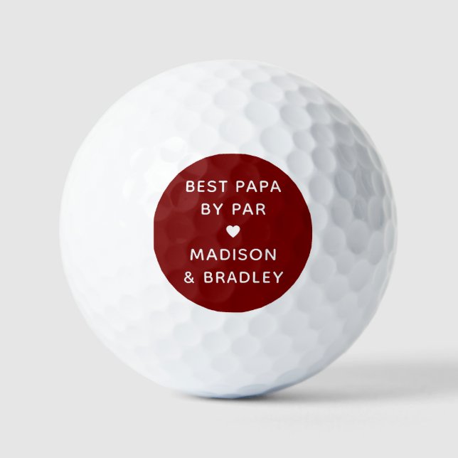 Best Papa By Par Personalized Name Golf Balls (Front)