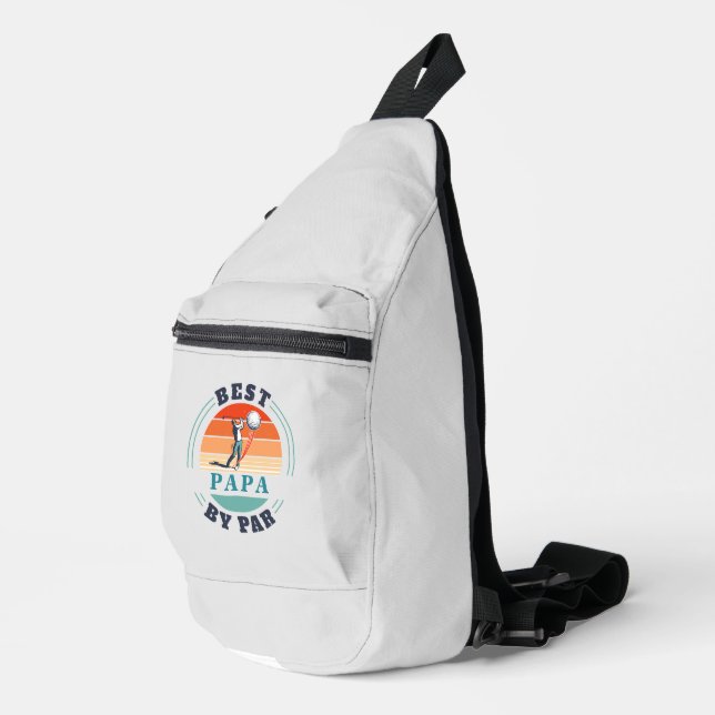 Best Papa By Par Retro Grandparents Day Custom Sling Bag (Right Corner)