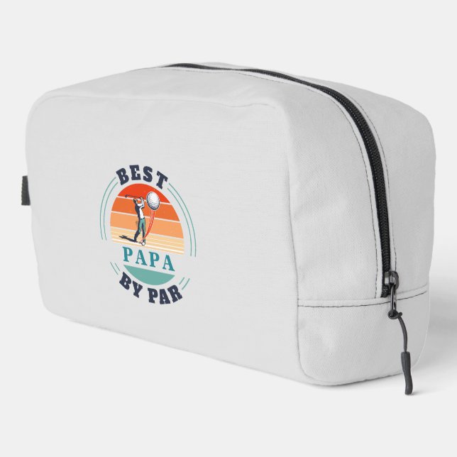 Best Papa By Par Retro Grandparents Day Golf Lover Dopp Kit (Right Corner)
