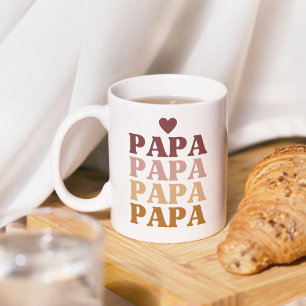 Best Papa Colourful Retro Bold Father's Day  Coffee Mug