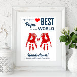 Best Papa DIY Handprint Template Poster<br><div class="desc">This beautiful custom print can be personalized with your own kids handprints - making it a unique and personal gift for their Papa. Perfect for a father's day gift or as a birthday present. ADD YOUR OWN hand-prints to make this really special. Just use poster prints or ink pads to...</div>