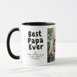 Best Papa Ever 2-Photo Collage & Custom Message Mug<br><div class="desc">Show your appreciation for the best papa ever with this personalized photo mug, a perfect gift that blends practicality with heartfelt sentiment. This custom mug features two cherished photos that capture special moments, beautifully arranged to create a memorable keepsake. The design includes the loving message "Best Papa Ever, " accompanied...</div>