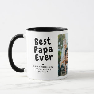 Best Papa Ever 2-Photo Collage & Custom Message Mug
