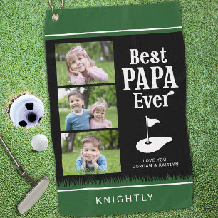 BEST PAPA EVER 3 Photos Personalized Golf Towel