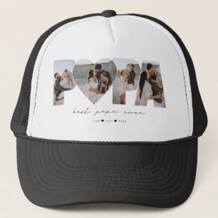 Best Papa Ever 4 Photo Collage for Dad or Grandpa Trucker Hat