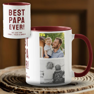 Best Papa Ever 4 Photo Collage Mug