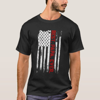 Best Papa Ever American Usa Flag Father’S Day Gi T-Shirt