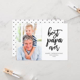 Best Papa Ever Black On White Card