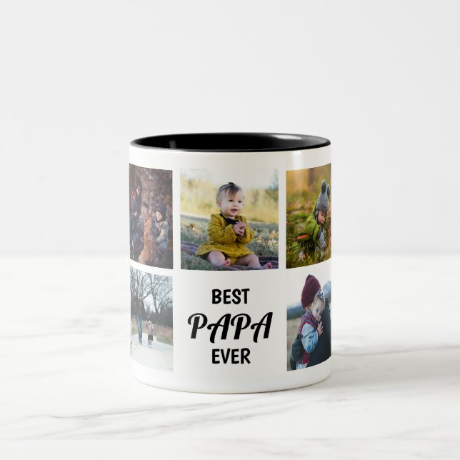 Best Papa Ever Custom Photo Mug (Center)