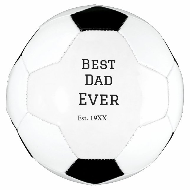 Best papa ever est. Add year date name father's da Soccer Ball (Front)