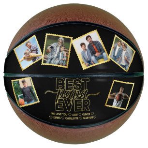 Best Papa Ever & Family 6 Photos Father's Day Basketball