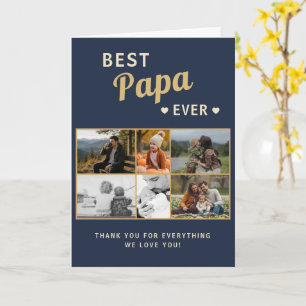 Best Papa Ever Family Father's Day 6 Photo Card