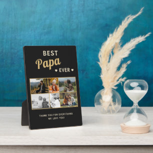 Best Papa Ever Family Father's Day Photo  Plaque