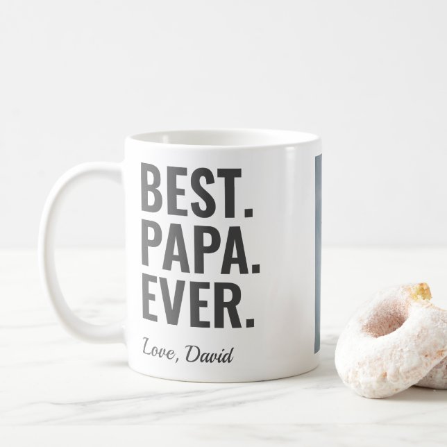 Best. Papa. Ever. Father's Day Photo  Coffee Mug (With Donut)