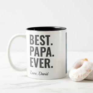 Best. Papa. Ever. Father's Day Photo Two-Tone Coffee Mug