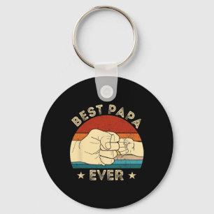 Best Papa Ever Fist Bump Funny Grandpa Father's Da Keychain