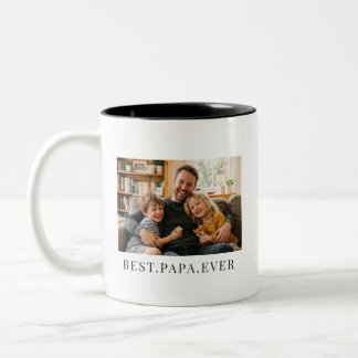Best Papa Ever Gift Double Sided Photo  Two-Tone Coffee Mug