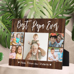 Best Papa Ever Grandkids 5 Photo Collage Wood  Plaque<br><div class="desc">Create your own photo gift for papa with multiple pictures of grandkids. Give personalized grandpa gifts with grandchildren names to make it a treasured keepsake. The customized grandpa gifts are perfect for grandpa birthday, father's day, grandparents day and Christmas.</div>