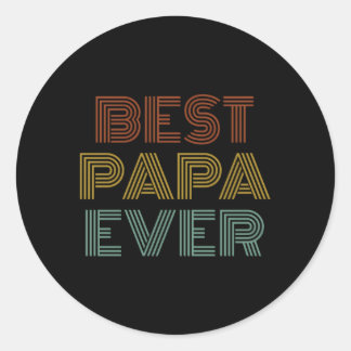 Best Papa Ever Grandpa Classic Round Sticker