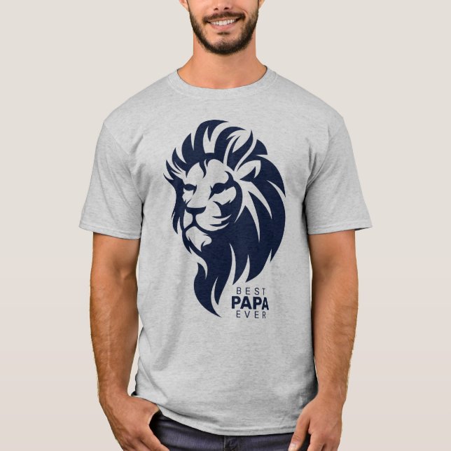 Best Papa Ever, Lion, Father's Day T-Shirt (Front)