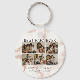 Best Papa Ever Multi-Photo Father's Day Keychain