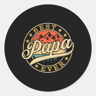 Best Papa Ever Papa Daddy Father'S Day Classic Round Sticker