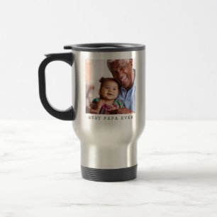 Best Papa Ever Personalized Photo Christmas Simple Travel Mug