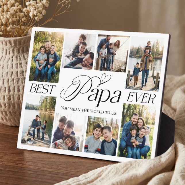 Best Papa Ever Personalized Photo Collage keepsake Plaque (Best Papa Ever Personalized Photo Collage keepsake Plaque)