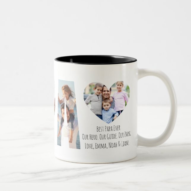 Best Papa Ever Personalized Photo collage Mug  (Right)