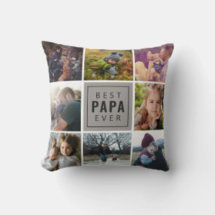 Best PAPa Ever Photo Throw Pillow